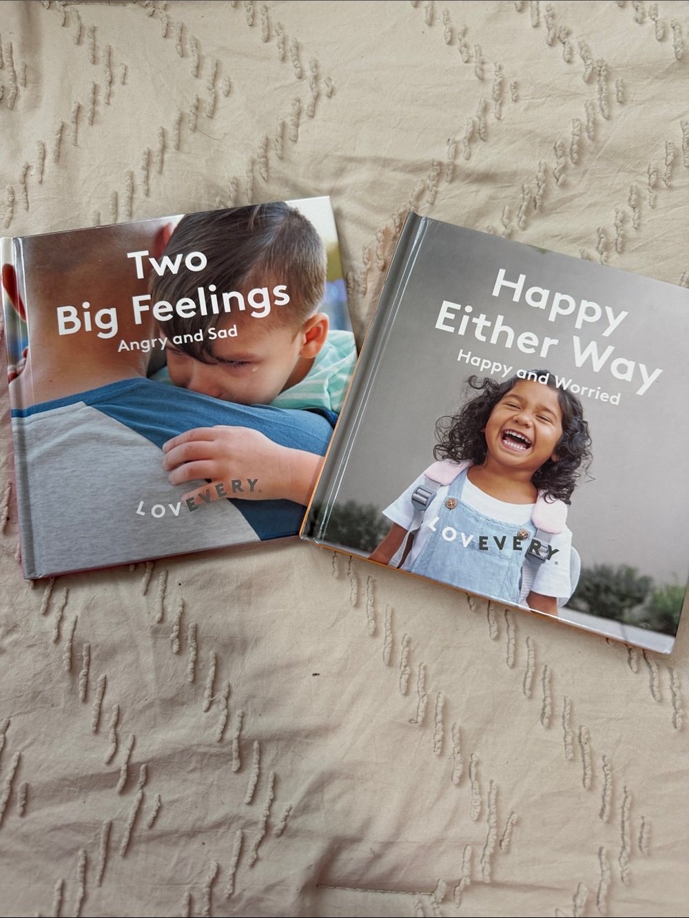 Kids Board Book Set - Two Big Feelings & Happy Either Way (Gray, Blue)